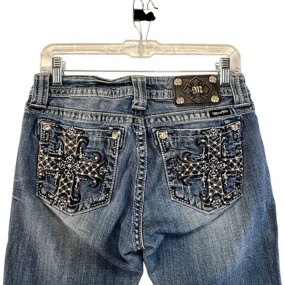 MissMe cross MP6224B Mid Rise Boot Size 29 Distressed ** missing a gem - Picture 1 of 16